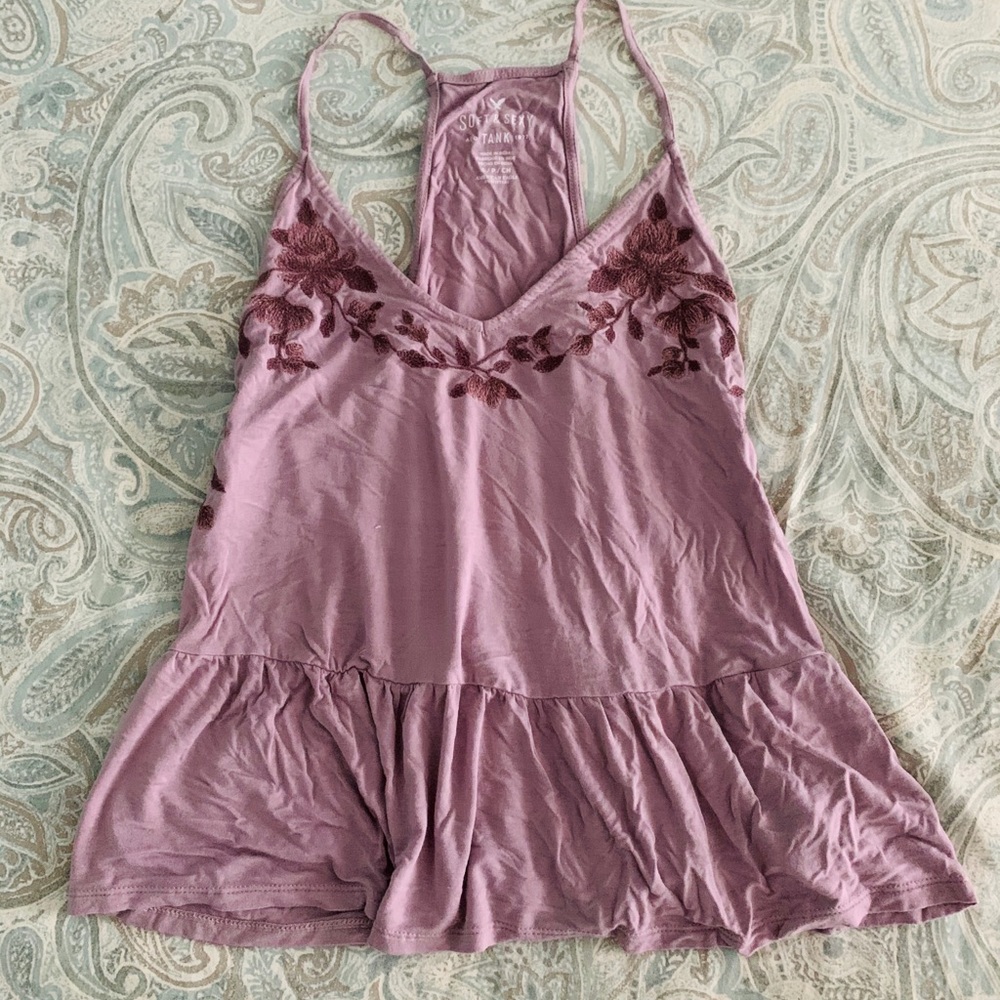American Eagle Soft and Sexy Embroidered Tank